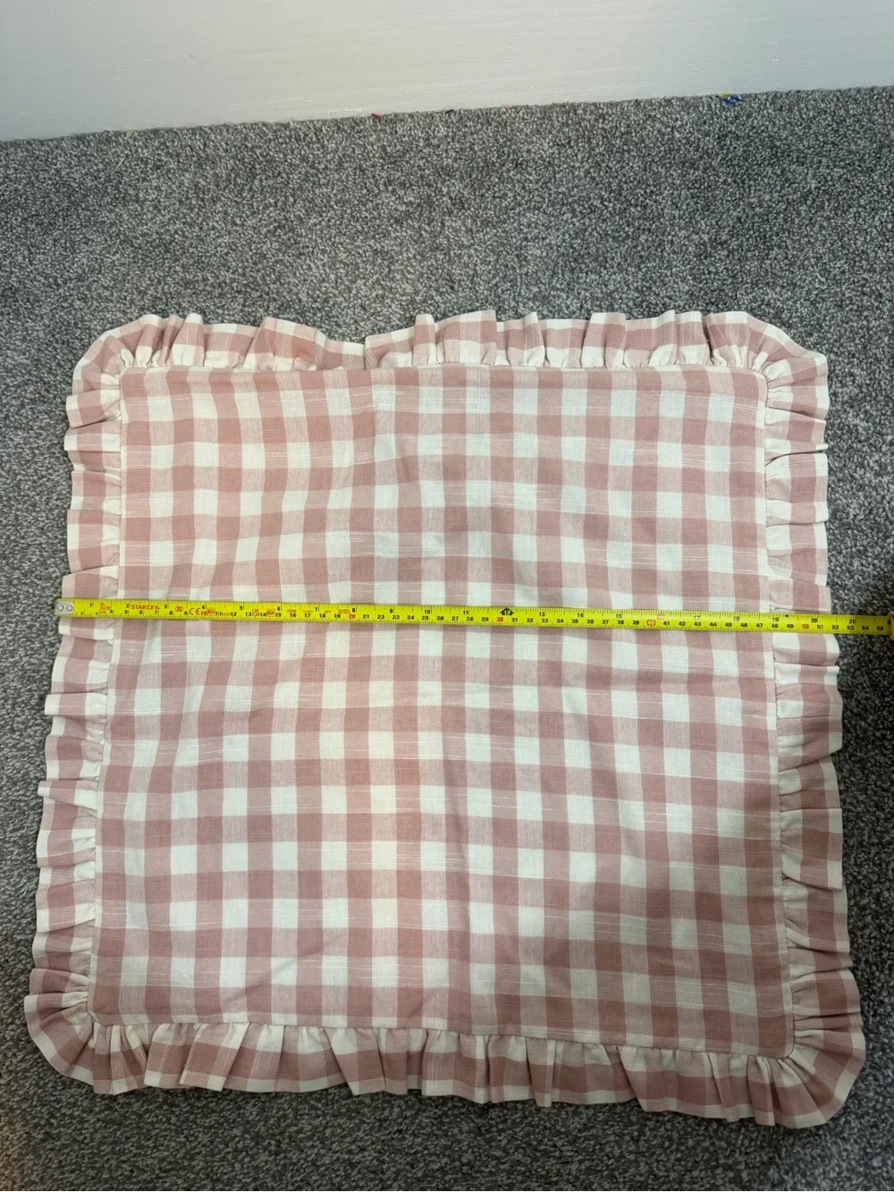 Anthropologie Ana Cotton Gingham Printed Ruffle Pillow case